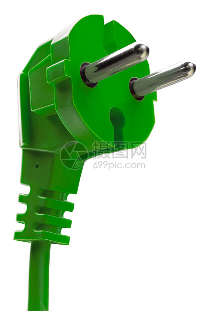 绿色电插件消耗生态螺栓活力力量塑料白色电源能源电缆图片