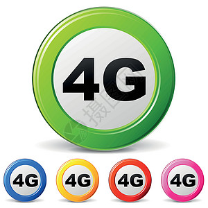 矢量 4g 图标圆圈速度收音机圆形互联网电话商业红色电脑数据图片