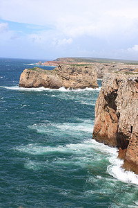 葡萄牙阿尔加韦海洋悬崖旅行波浪岩石海角海岸线风景海岸旅游图片