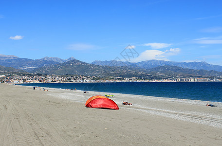 马角沙滩尔玛旅行海滩旅游海岸线山脉日光浴晴天风景海洋背景图片