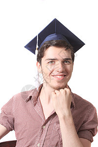 高中毕业生笑着微笑的中学男性庆典学校流苏里程碑下巴深色蓝色黑发图片