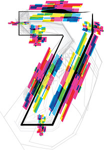 字体 说明 7 第7号矢量插图图片