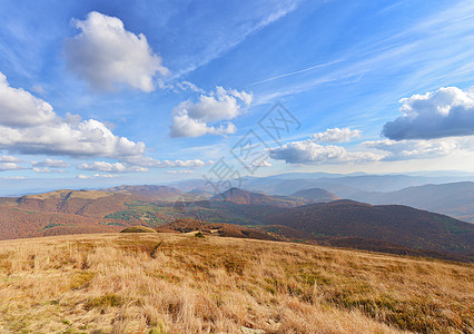 Bieszczady山脉旅游森林途径荒野天空树木公园地形岩石假期图片