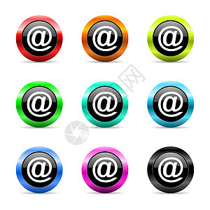 邮件网络图标集按钮网站电子邮件彩信邮政短信盒子绿色电话地址图片