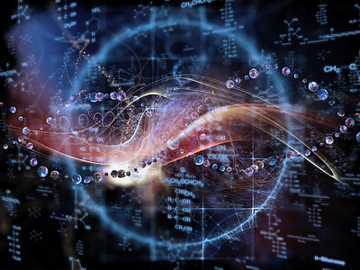 化学的协同作用螺旋纽带原子工程基因运动粒子插图生活生物背景图片