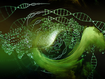 概念性DNA科学力量化学螺旋插图理论粒子研究基本粒子缩影图片