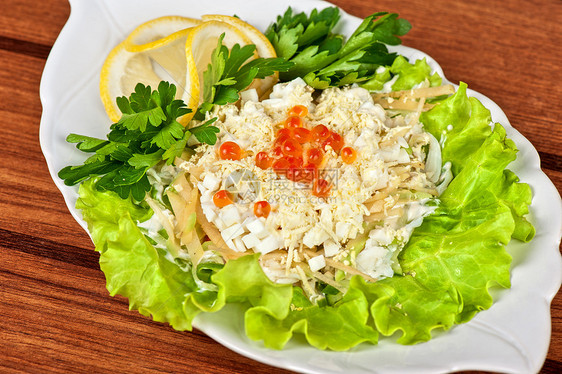 美味沙拉盘子餐厅树叶食物韭葱玻璃香菜烹饪美食蔬菜图片