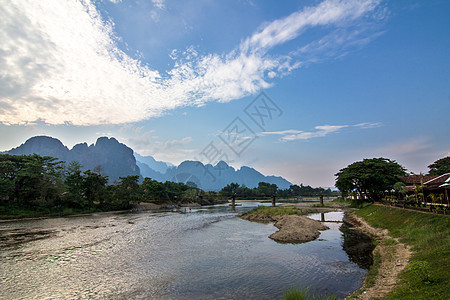 地貌山土和河流图片