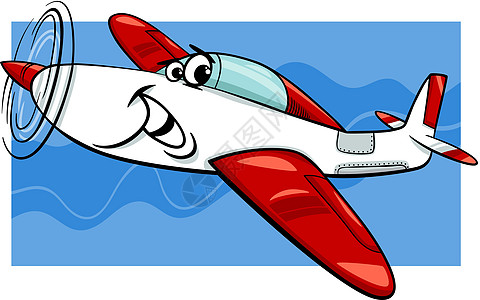 低机翼低翼空中平面漫画插图图片