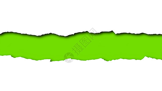 用于孤立文本的绿色空间破碎纸张店铺菜单剪裁弯曲笔记邀请函标签阴影公告插图图片