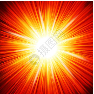 恒星爆发红火和黄火 EPS 10耀斑闪光红色黄色光束辉光射线插图爆破圆形图片