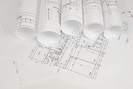 卷轴设计建筑图画的卷轴文档设计草图测量工程线条办公室计算机项目房子背景