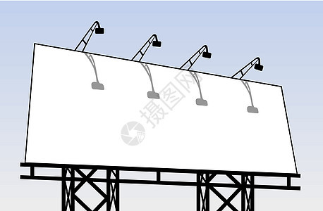 户外广告牌横幅天空控制板商业插图城市街道空白营销宣传背景图片