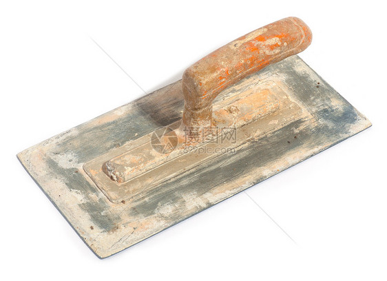 肮脏的土骨毛坯石工刮刀白色用具瓦工工具泥水匠工人塑料图片
