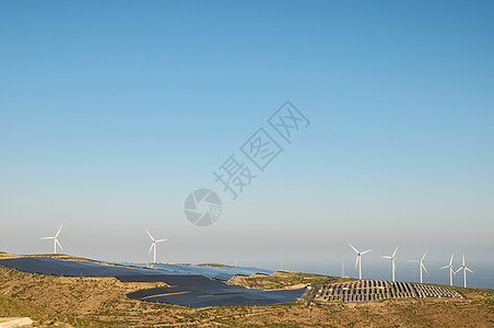 Power 发电厂 可再生能源日落电气光伏农场生态风车气候力量发电机太阳图片