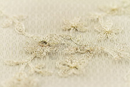 美丽的蕾带衣服棉布装饰品蕾丝材料丝绸婚礼新娘黄色织物图片