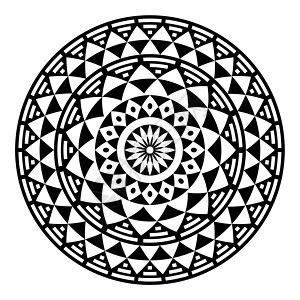 Aztec部落几何形态或圆形打印-民间图片