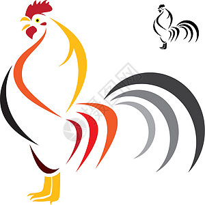公鸡的矢量图像梳子尾巴羽毛男性农家院快乐动物卡通片首席艺术图片