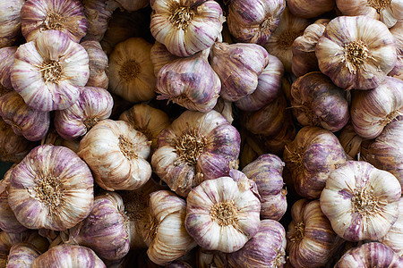 法国市场上的Violet 大蒜图片