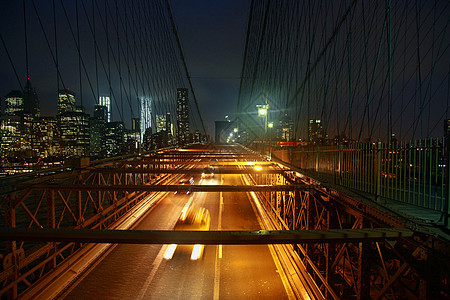 布鲁克林桥在晚上地标天空街道办公室日落旅游交通港口景观城市图片