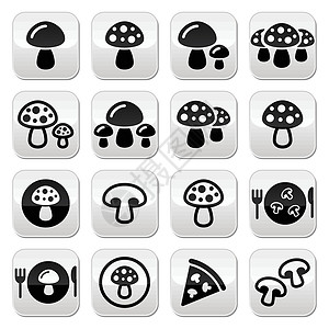 蘑菇矢量按钮图片