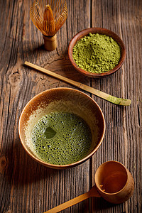 Matcha 相配绿色粉状文化茶仙抹茶礼仪绿茶粉末制品茶匙图片