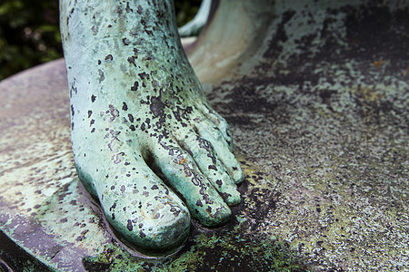 雕像纪念碑青铜脚趾效果风化绿色纪念馆金属纹理雕塑家图片