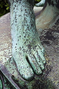 雕像金属纪念馆绿色效果风化青铜雕塑家纹理纪念碑脚趾图片