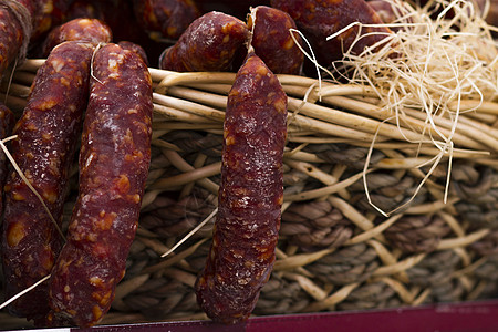 意大利香肠食物饮食物体文化农贸市场乡村收藏猪肉店铺美食家图片
