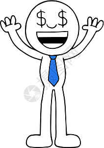 银眼商务人士插图商务领导者微笑老板员工吉祥物职业人士领带图片