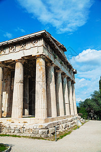 雅典赫菲斯寺庙集市历史废墟柱子旅行宗教旅游地标建筑学大理石图片