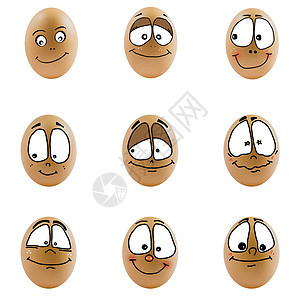 以快乐的脸蛋收集的鸡蛋情感团体乐趣白色朋友创造力食物微笑背景图片