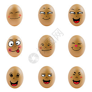 以快乐的脸蛋收集的鸡蛋情感乐趣食物朋友团体白色创造力微笑图片
