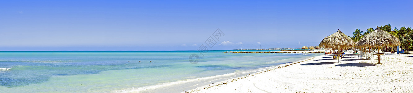 阿鲁巴岛棕榈海滩全景图片