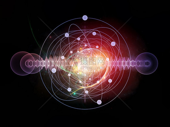 原子插图发射运动几何学设计量子技术活力力量正弦波图片