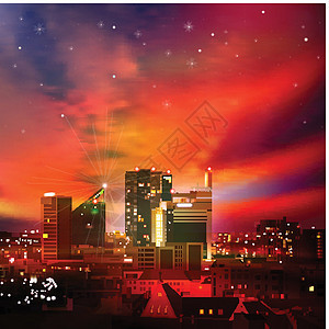 夜晚城市的抽象背景背景景观黑色天空照明商业摩天大楼天际地标市中心建筑图片