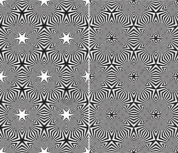 抽象无缝模式元素设计繁星射线插图星星黑与白线条点点灰阶图片