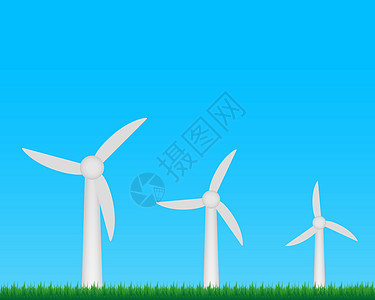 风力涡轮机农场场地涡轮插图车站创新天空生态白色力量绿色图片