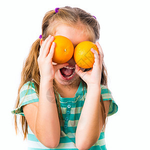 有橙子的小女孩情调童年食物喜悦孩子们市场蔬菜热带甜点果汁图片