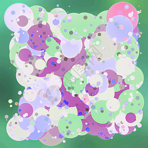 2个多彩泡泡彩虹快乐织物喜悦圆圈打印装饰品花朵艺术插图图片