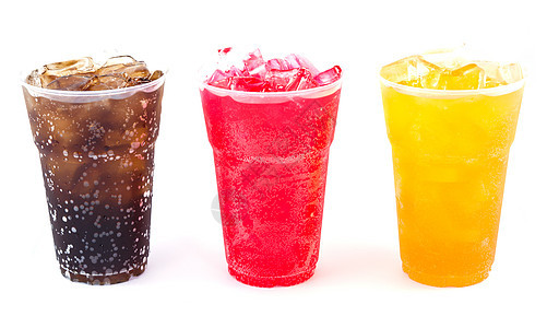 塑料杯中新鲜 冰冷的冰水反射宏观流动工作室可乐茶点充气嘶嘶液体食物背景图片