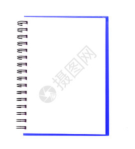白色的孤立笔记本笔记书法戒指软垫草图文档日记绘画卷曲床单图片