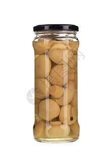 玻璃罐里装的洋葱蘑菇小吃时间菌类烹饪玻璃美食瓶子资源农业营养图片