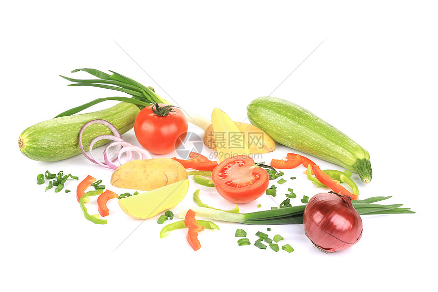 白色上的蔬菜成分图片
