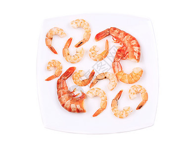 盘子里虾的构成奢华工作室橙子海鲜小吃熟食宏观老虎精制吃饭图片