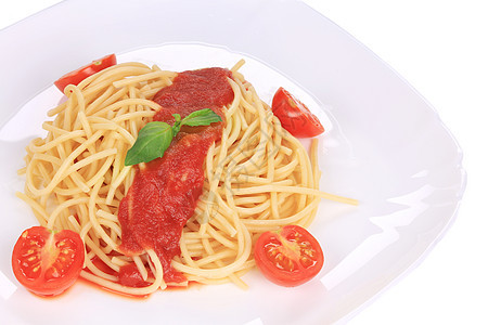 意大利意面加番茄酱食谱黄色食物餐厅烹饪养分菜单盘子午餐面条图片