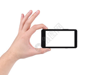 手持屏幕移动电话讲话展示电话手机男性触摸屏电讯技术白色电子图片