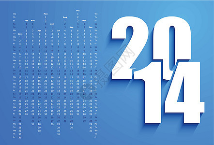 2014年日历商业插图数据日记日程规划师红色网格桌子季节图片