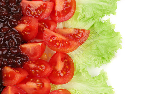 豆沙拉蔬菜沙拉大部分红色盘子胃地图片