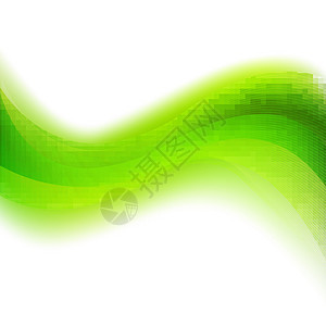绿色背景 有抽象线条和模糊图片